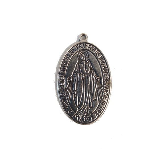 Vintage Mother Mary Conceived Without Sin Sacred Pendant Medal 1830 - Picture 1 of 4